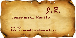 Jeszenszki Renátó névjegykártya